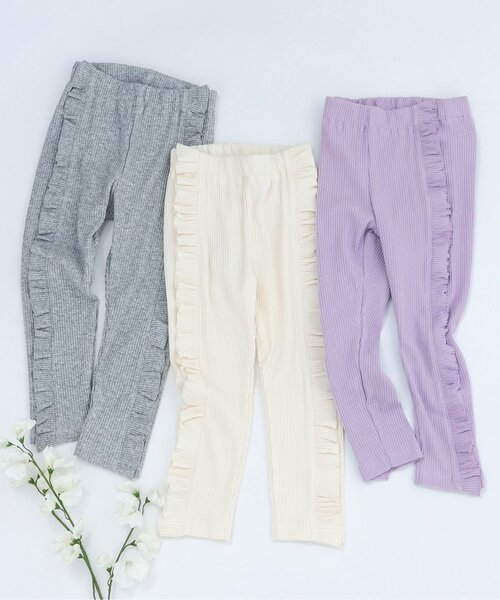 apres les cours（アプレレクール）の「サイドフリルレギンス/7days Style pants（その他パンツ・キッズ・ラベンダー/ライトグレー/アイボリー・110/100/90/80/130/120）」の8枚目の写真