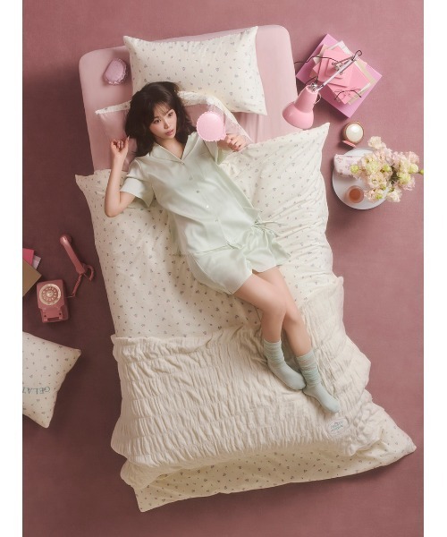 gelato pique Sleep（ジェラートピケスリープ）の「【Sleep】【ONLINE限定カラーあり】バリエーションプリント寝具３点セット（シングル）（寝具・レディース・ブルー/アイボリー/ライトグレー/ピンク・S）」の6枚目の写真