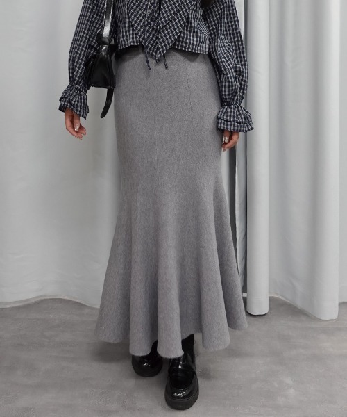 Lots of Love（ロッツオブラブ）の「ニットマーメイドスカート【ベルトセット】（スカート・レディース・グレー/ブラック/アイボリー/ベージュ・M）」の4枚目の写真