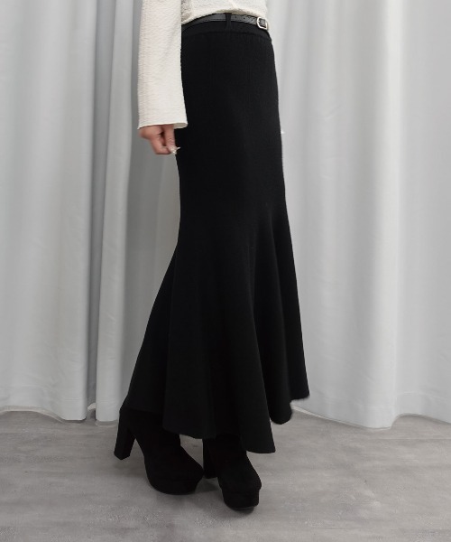 Lots of Love（ロッツオブラブ）の「ニットマーメイドスカート【ベルトセット】（スカート・レディース・グレー/ブラック/アイボリー/ベージュ・M）」の3枚目の写真