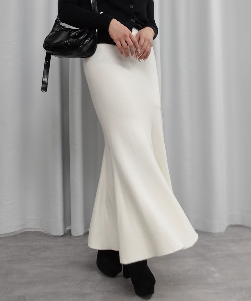 Lots of Love（ロッツオブラブ）の「ニットマーメイドスカート【ベルトセット】（スカート・レディース・グレー/ブラック/アイボリー/ベージュ・M）」の6枚目の写真