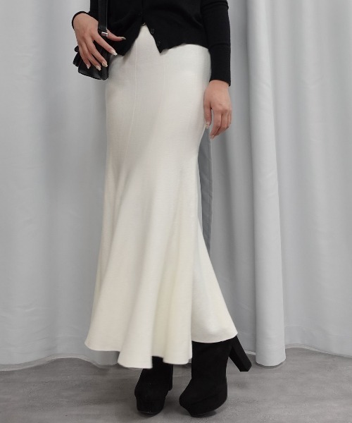 Lots of Love（ロッツオブラブ）の「ニットマーメイドスカート【ベルトセット】（スカート・レディース・グレー/ブラック/アイボリー/ベージュ・M）」の8枚目の写真