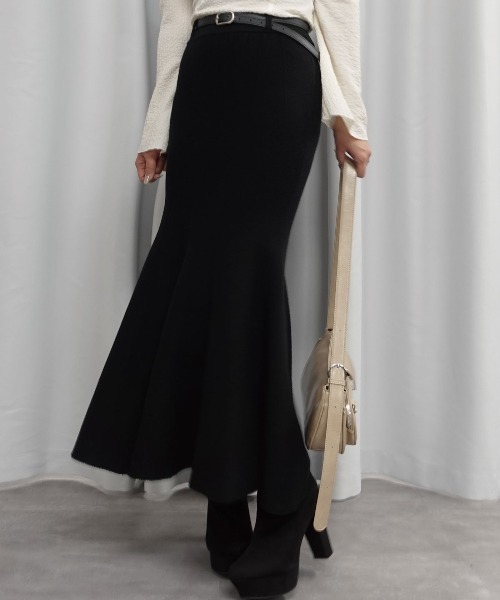 Lots of Love（ロッツオブラブ）の「ニットマーメイドスカート【ベルトセット】（スカート・レディース・グレー/ブラック/アイボリー/ベージュ・M）」の10枚目の写真