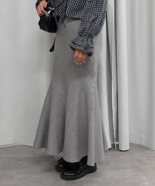 Lots of Love（ロッツオブラブ）の「ニットマーメイドスカート【ベルトセット】（スカート・レディース・グレー/ブラック/アイボリー/ベージュ・M）」の12枚目の写真