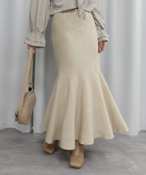 Lots of Love（ロッツオブラブ）の「ニットマーメイドスカート【ベルトセット】（スカート・レディース・グレー/ブラック/アイボリー/ベージュ・M）」の15枚目の写真