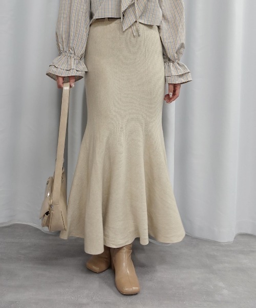 Lots of Love（ロッツオブラブ）の「ニットマーメイドスカート【ベルトセット】（スカート・レディース・グレー/ブラック/アイボリー/ベージュ・M）」の16枚目の写真