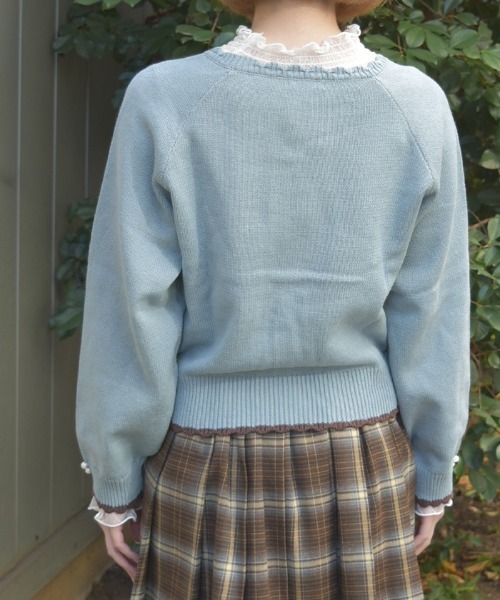 axes femme(アクシーズファム)の「レースアップニットPO(ニット/セーター・レディース・グレー/キナリ/ミント・FREE)」の6枚目の写真