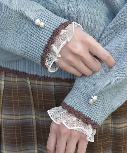 axes femme(アクシーズファム)の「レースアップニットPO(ニット/セーター・レディース・グレー/キナリ/ミント・FREE)」の7枚目の写真