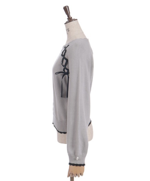 axes femme(アクシーズファム)の「レースアップニットPO(ニット/セーター・レディース・グレー/キナリ/ミント・FREE)」の10枚目の写真