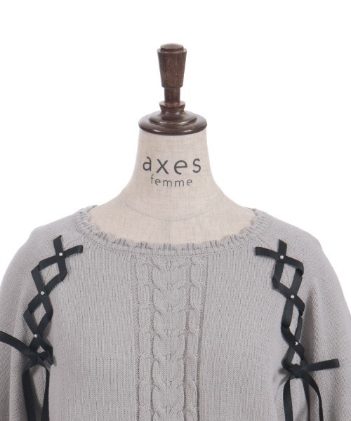 axes femme(アクシーズファム)の「レースアップニットPO(ニット/セーター・レディース・グレー/キナリ/ミント・FREE)」の12枚目の写真