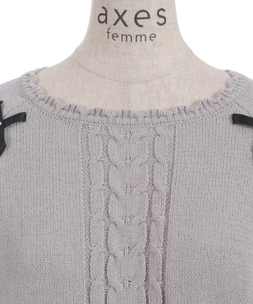 axes femme(アクシーズファム)の「レースアップニットPO(ニット/セーター・レディース・グレー/キナリ/ミント・FREE)」の14枚目の写真
