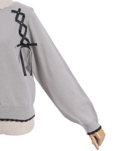 axes femme(アクシーズファム)の「レースアップニットPO(ニット/セーター・レディース・グレー/キナリ/ミント・FREE)」の16枚目の写真