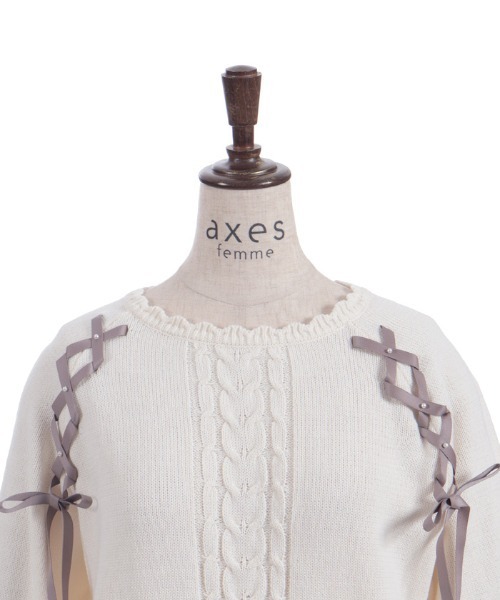 axes femme(アクシーズファム)の「レースアップニットPO(ニット/セーター・レディース・グレー/キナリ/ミント・FREE)」の20枚目の写真