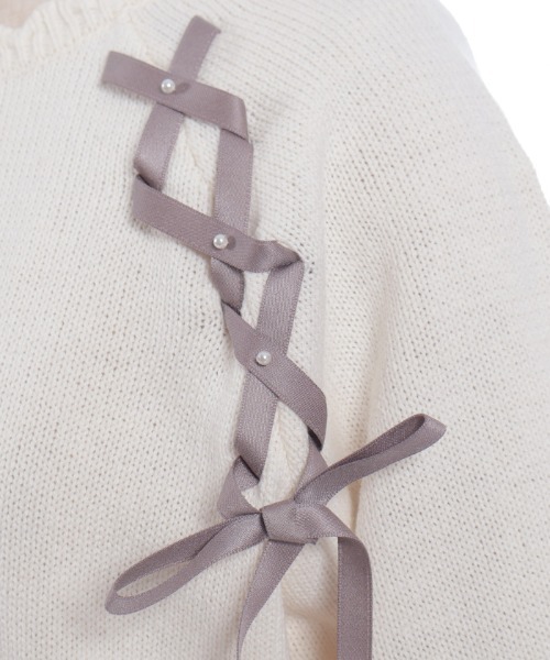 axes femme(アクシーズファム)の「レースアップニットPO(ニット/セーター・レディース・グレー/キナリ/ミント・FREE)」の22枚目の写真