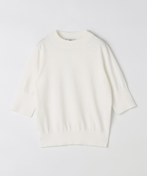 COMME CA（コムサ）の「コットンダルストレッチ プルオーバー（ニット/セーター・レディース・オフホワイト/ブルー・9号/11号）」の2枚目の写真