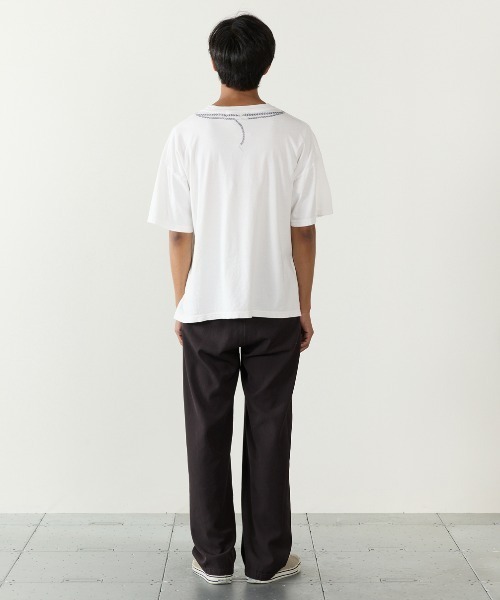 REMI RELIEF(レミレリーフ)の「REMI RELIEF/レミレリーフ HARD SP加工20/-天竺BIGサイズT(naja) ヴィンテージTシャツ 2026年春夏(Tシャツ/カットソー・メンズ・ブラック/オフホワイト・M/L/XL)」の7枚目の写真