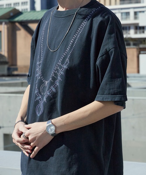 REMI RELIEF(レミレリーフ)の「REMI RELIEF/レミレリーフ HARD SP加工20/-天竺BIGサイズT(naja) ヴィンテージTシャツ 2026年 夏 夏服(Tシャツ/カットソー・メンズ・ブラック/オフホワイト・M/L/XL)」の12枚目の写真