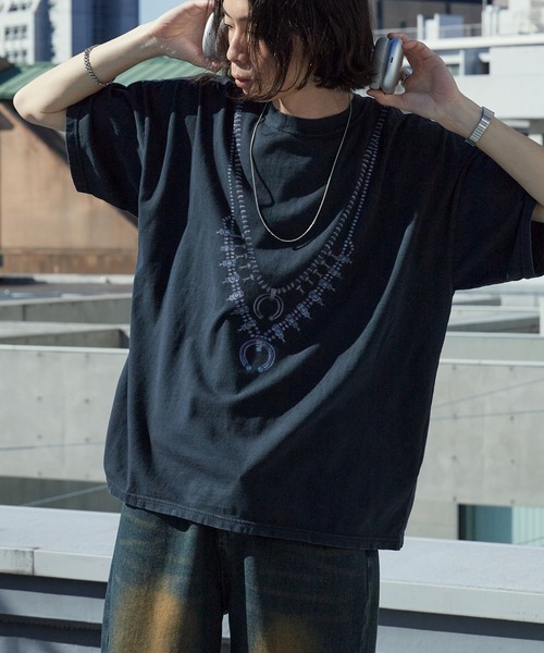 REMI RELIEF(レミレリーフ)の「REMI RELIEF/レミレリーフ HARD SP加工20/-天竺BIGサイズT(naja) ヴィンテージTシャツ 2026年 夏 夏服(Tシャツ/カットソー・メンズ・ブラック/オフホワイト・M/L/XL)」の13枚目の写真