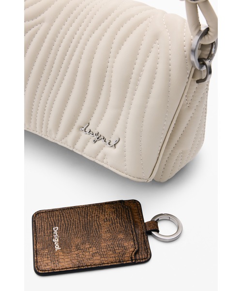 Desigual（デシグアル）の「刺繍ステッチ ホワイト中型ハンドバッグ（ショルダーバッグ・レディース・ホワイト・FREE）」の4枚目の写真