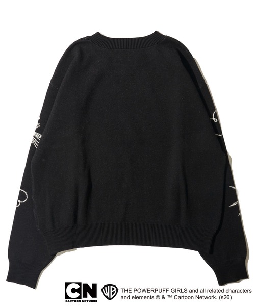 ADPOSION（アドポーション）の「【THE POWERPUFF GIRLS / パワーパフガールズ】ジャガードニット（ニット/セーター・レディース・ブラック・FREE）」の2枚目の写真
