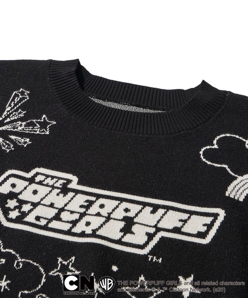 ADPOSION（アドポーション）の「【THE POWERPUFF GIRLS / パワーパフガールズ】ジャガードニット（ニット/セーター・レディース・ブラック・FREE）」の3枚目の写真