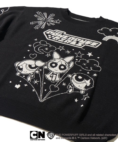 ADPOSION（アドポーション）の「【THE POWERPUFF GIRLS / パワーパフガールズ】ジャガードニット（ニット/セーター・レディース・ブラック・FREE）」の4枚目の写真