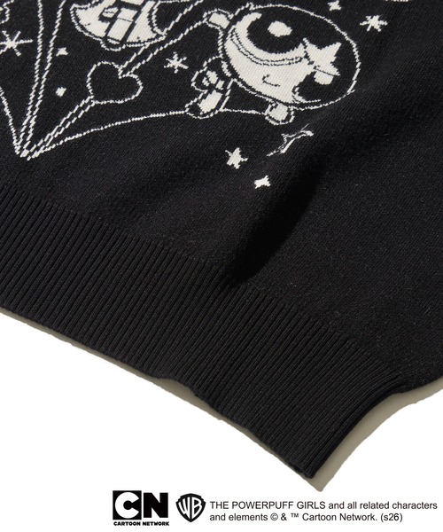 ADPOSION（アドポーション）の「【THE POWERPUFF GIRLS / パワーパフガールズ】ジャガードニット（ニット/セーター・レディース・ブラック・FREE）」の5枚目の写真