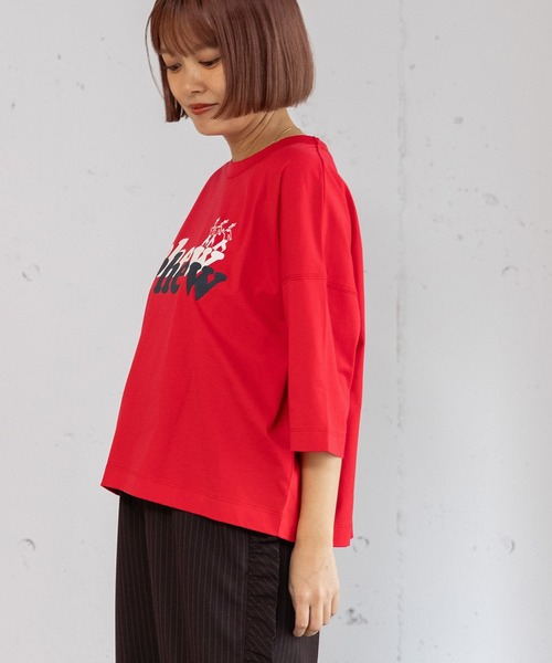 POU DOU DOU(プードゥドゥ)の「Phewおじさんプリントカットソー(Tシャツ/カットソー・レディース・グリーン/レッド/オフホワイト/グレー・3)」の20枚目の写真