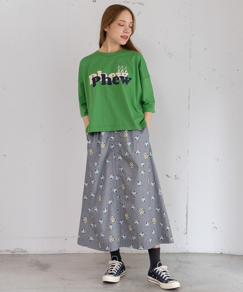POU DOU DOU(プードゥドゥ)の「Phewおじさんプリントカットソー(Tシャツ/カットソー・レディース・グリーン/レッド/オフホワイト/グレー・3)」の22枚目の写真