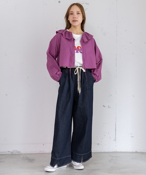 POU DOU DOU(プードゥドゥ)の「Phewおじさんプリントカットソー(Tシャツ/カットソー・レディース・グリーン/レッド/オフホワイト/グレー・3)」の5枚目の写真