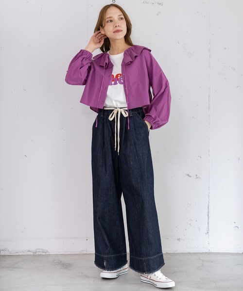 POU DOU DOU(プードゥドゥ)の「Phewおじさんプリントカットソー(Tシャツ/カットソー・レディース・グリーン/レッド/オフホワイト/グレー・3)」の6枚目の写真