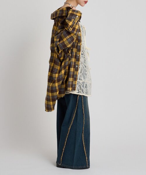 w closet（ダブルクローゼット）の「イレヘムレースキャミ（シャツ/ブラウス・レディース・ブラック/アイボリー・FREE）」の9枚目の写真