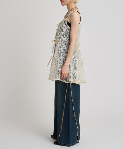 w closet（ダブルクローゼット）の「イレヘムレースキャミ（シャツ/ブラウス・レディース・ブラック/アイボリー・FREE）」の11枚目の写真