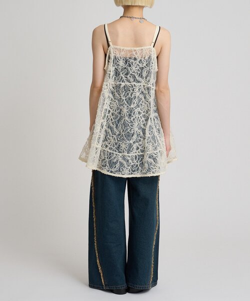 w closet（ダブルクローゼット）の「イレヘムレースキャミ（シャツ/ブラウス・レディース・ブラック/アイボリー・FREE）」の12枚目の写真