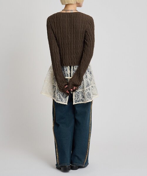 w closet（ダブルクローゼット）の「イレヘムレースキャミ（シャツ/ブラウス・レディース・ブラック/アイボリー・FREE）」の17枚目の写真