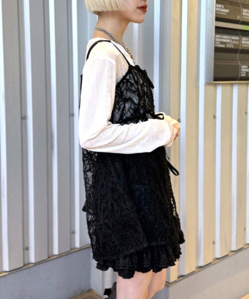 w closet（ダブルクローゼット）の「イレヘムレースキャミ（シャツ/ブラウス・レディース・ブラック/アイボリー・FREE）」の20枚目の写真