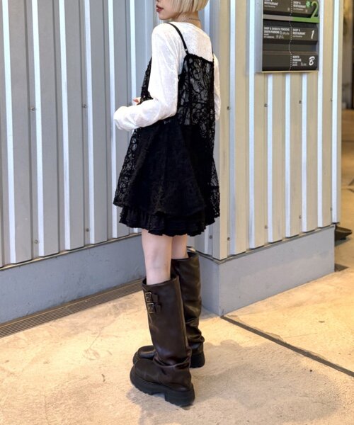 w closet（ダブルクローゼット）の「イレヘムレースキャミ（シャツ/ブラウス・レディース・ブラック/アイボリー・FREE）」の22枚目の写真