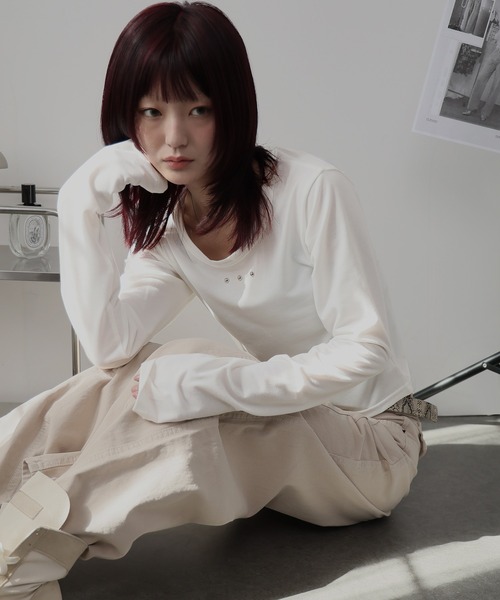 Ulysses(ユリシス)の「スタッズ長袖カットソー(Tシャツ/カットソー・レディース・ブラック/ホワイト・F)」の14枚目の写真