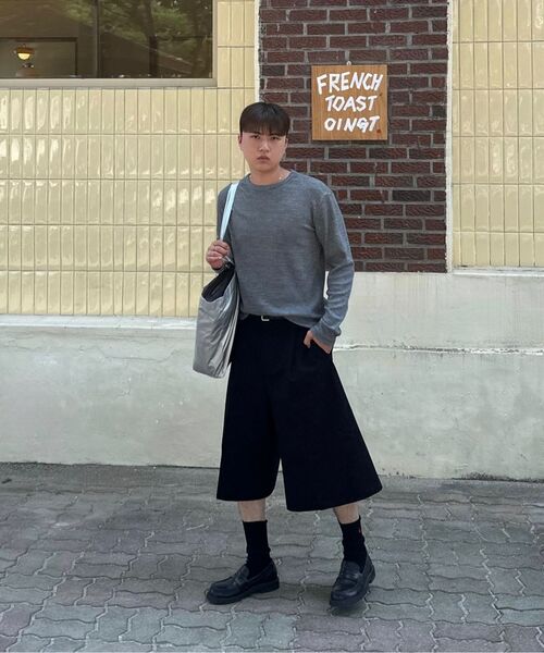 BASEMOMENT(ベースモーメント)の「ロングワイドチノバermudaパンツブラック(その他パンツ・メンズ・その他・MEDIUM/LARGE/X-LARGE)」の8枚目の写真