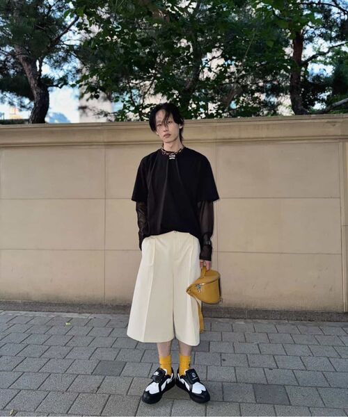 BASEMOMENT(ベースモーメント)の「ロングワイドチノバermudaパンツブラック(その他パンツ・メンズ・その他・MEDIUM/LARGE/X-LARGE)」の16枚目の写真