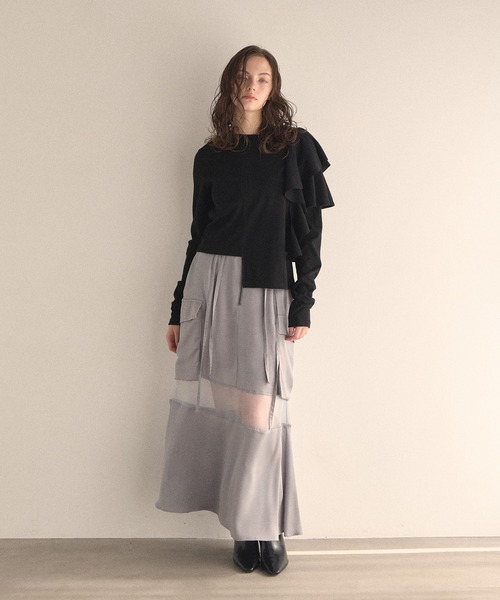 MIELI INVARIANT(ミエリインヴァリアント)の「Military Gloss Skirt(スカート・レディース・ブルーグレー/ベージュ・SMALL/MEDIUM)」の8枚目の写真