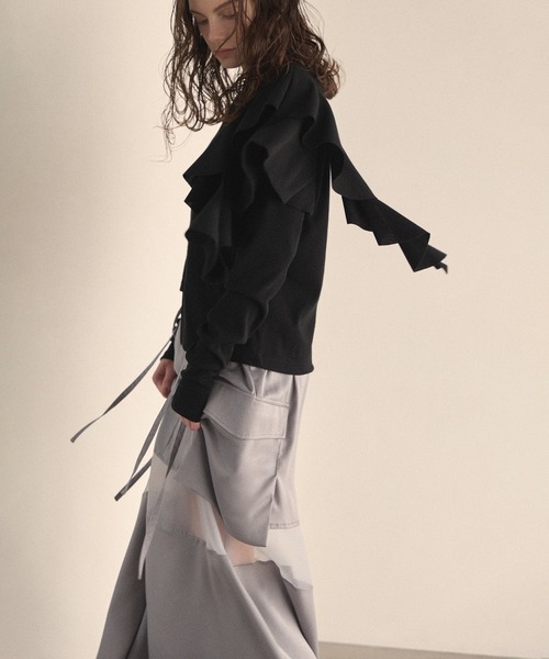 MIELI INVARIANT(ミエリインヴァリアント)の「Military Gloss Skirt(スカート・レディース・ブルーグレー/ベージュ・SMALL/MEDIUM)」の5枚目の写真