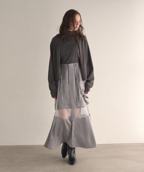 MIELI INVARIANT(ミエリインヴァリアント)の「Military Gloss Skirt(スカート・レディース・ブルーグレー/ベージュ・SMALL/MEDIUM)」の17枚目の写真