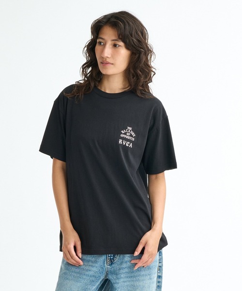 RVCA(ルーカ)の「RVCA ウィメンズ DAISY VA BOX LOGO LOOSE FIT SS TEE Tシャツ 【2026年春夏モデル】(Tシャツ/カットソー・レディース・ホワイト/ピンク系その他/ブラック・LARGE/MEDIUM/SMALL)」の12枚目の写真
