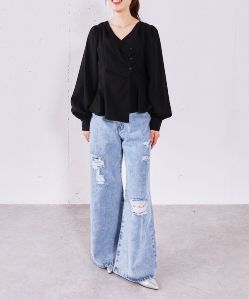 archives（アルシーヴ）の「ボタンタックペプラムＢＬ（シャツ/ブラウス・レディース・ブルー/アイボリー/ブラック・MEDIUM）」の15枚目の写真