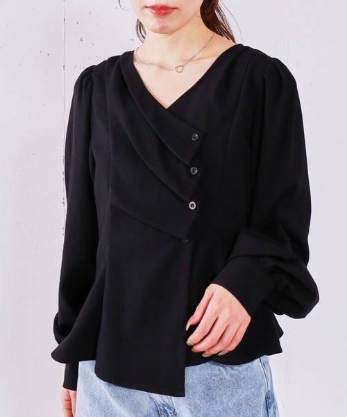 archives（アルシーヴ）の「ボタンタックペプラムＢＬ（シャツ/ブラウス・レディース・ブルー/アイボリー/ブラック・MEDIUM）」の12枚目の写真