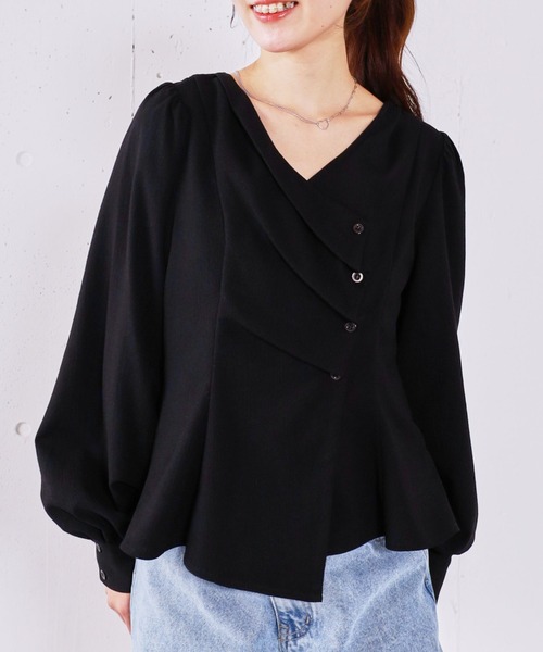 archives（アルシーヴ）の「ボタンタックペプラムＢＬ（シャツ/ブラウス・レディース・ブルー/アイボリー/ブラック・MEDIUM）」の11枚目の写真