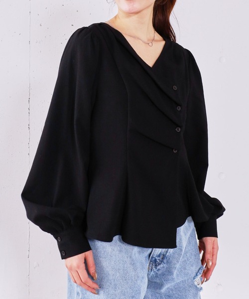 archives（アルシーヴ）の「ボタンタックペプラムＢＬ（シャツ/ブラウス・レディース・ブルー/アイボリー/ブラック・MEDIUM）」の10枚目の写真