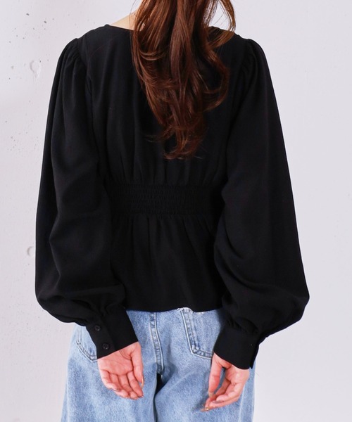 archives（アルシーヴ）の「ボタンタックペプラムＢＬ（シャツ/ブラウス・レディース・ブルー/アイボリー/ブラック・MEDIUM）」の13枚目の写真