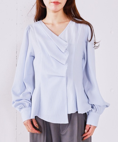 archives（アルシーヴ）の「ボタンタックペプラムＢＬ（シャツ/ブラウス・レディース・ブルー/アイボリー/ブラック・MEDIUM）」の20枚目の写真